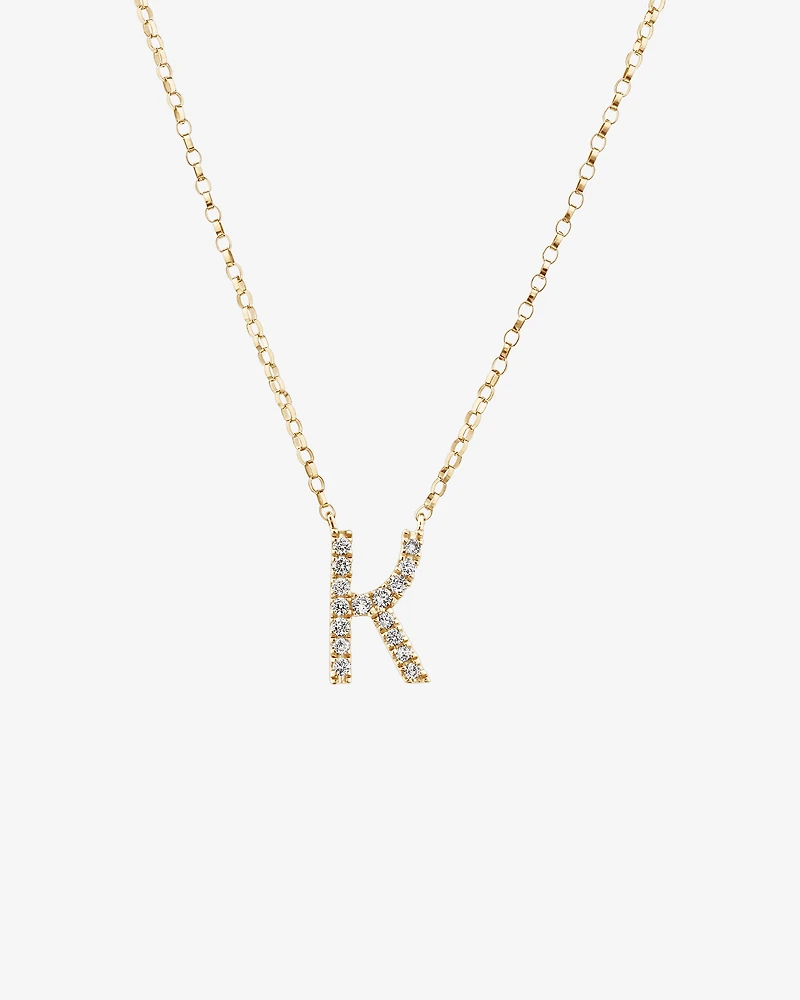 "K" Initial Necklace with 0.10 Carat TW of Diamonds in 10kt Yellow Gold