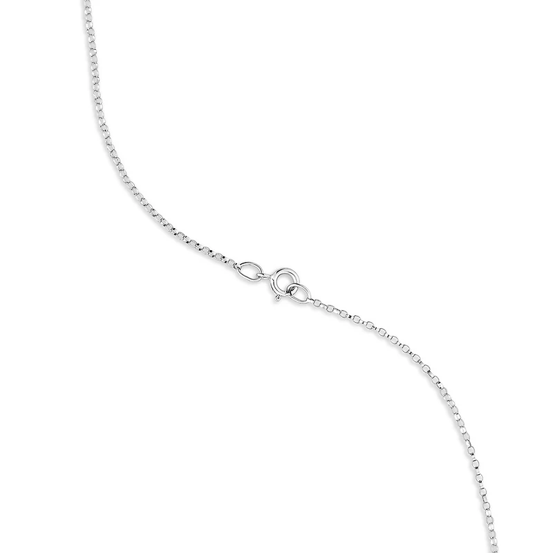 Collier à initiale O en or blanc 10 K avec diamants totalisant 0,10 ct