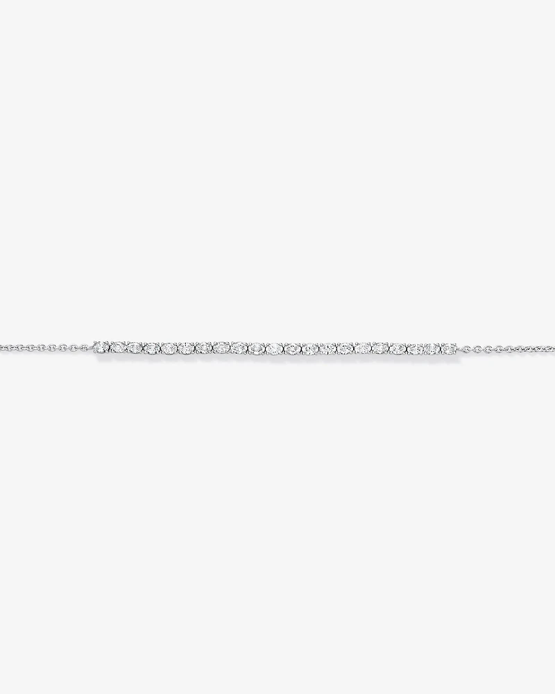 1.02TW Oval Lab Tennis Bracelet in Silver