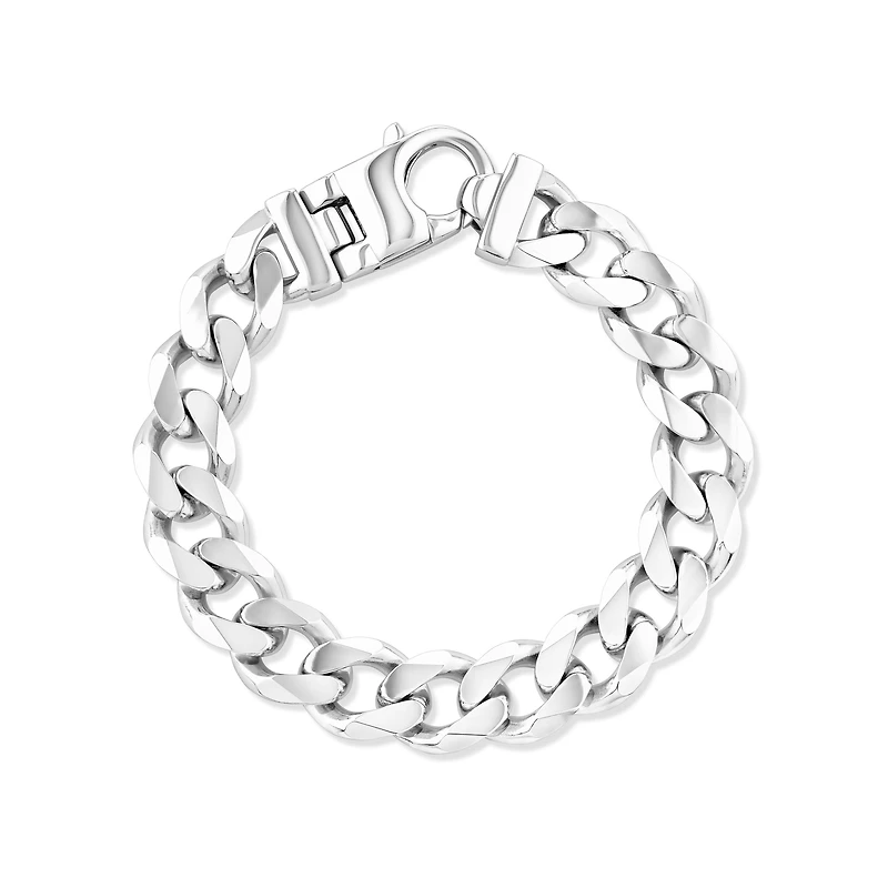 13mm Curb Bracelet  in Sterling Silver
