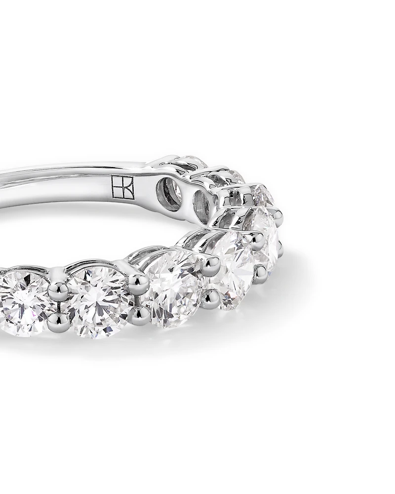 1.75 Carat TW Round Brilliant Laboratory-Grown Diamond Wedding Band in 14kt White Gold