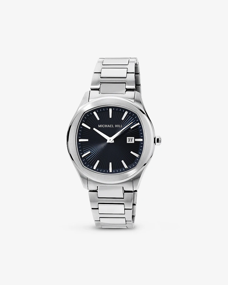 Quartz Watch with Deep Blue Dial in Stainless Steel