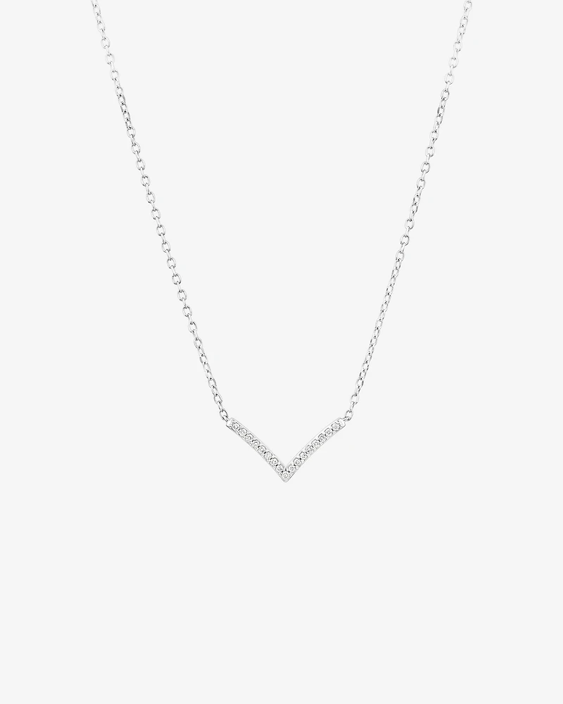 Chevron Necklace with 0.05 Carat TW Diamonds in Sterling Silver