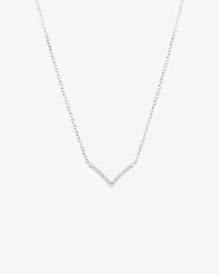 Chevron Necklace with 0.05 Carat TW Diamonds in Sterling Silver