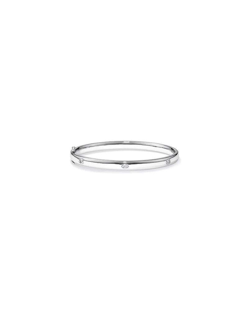 0.45 Carat TW Laboratory-Grown Oval Diamond Bangle in Sterling Silver