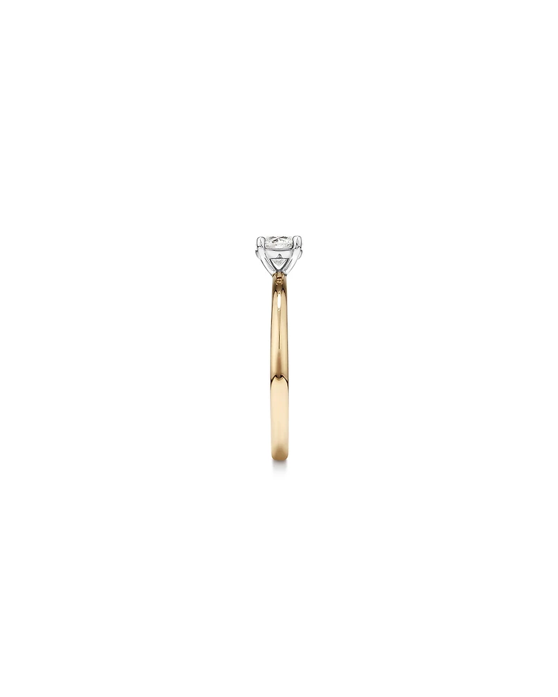 Bague de Fiançailles Solitaire en Diamant Rond Brillant 0,50 Carat TW Or Jaune et Blanc 14 kt