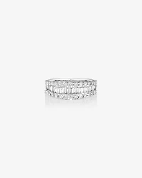 Bague en or blanc 14 K avec diamants totalisant 1 ct