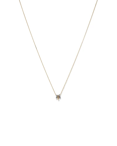 Trio Pendant with .09 Carat TW Diamonds in Sterling Silver and 10kt Yellow gold
