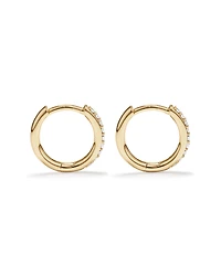 Round Brilliant Diamond Huggie Hoop Earrings in 10kt Yellow Gold