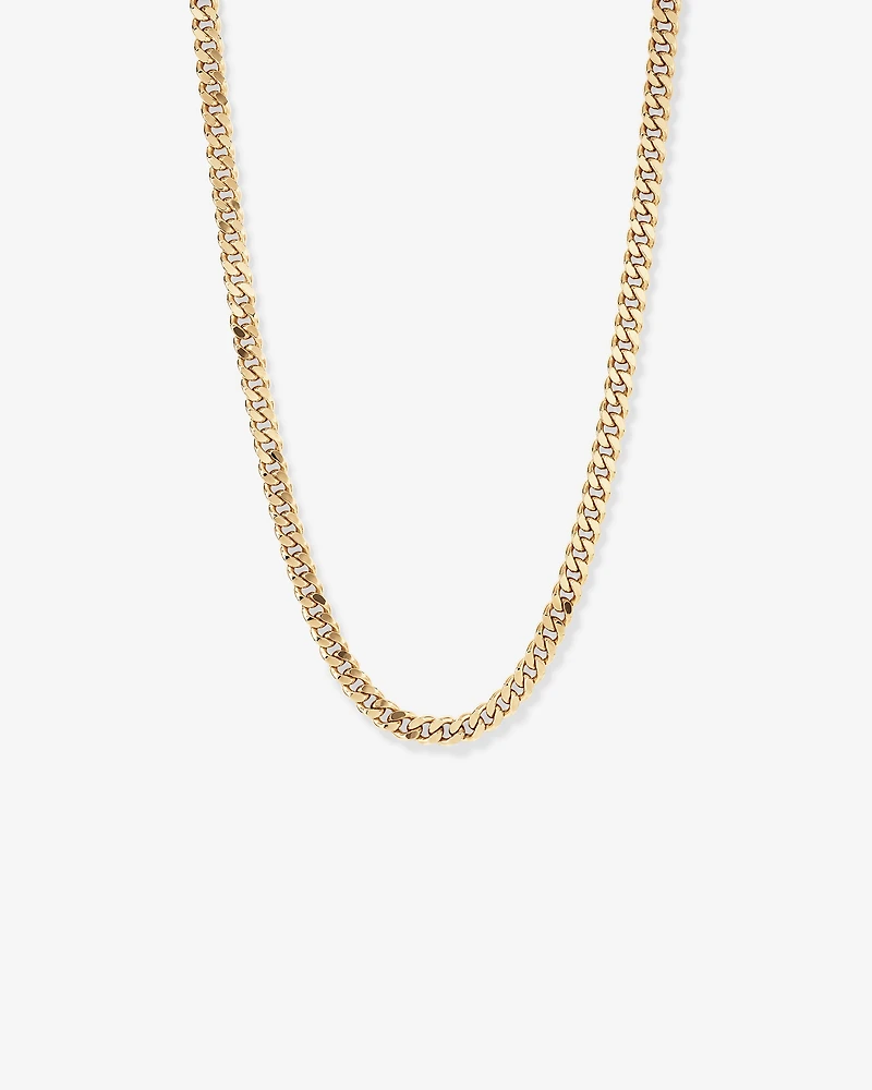 45cm (22") 9mm Width Semi Solid Diamond Cut Curb Chain in 10kt Yellow Gold