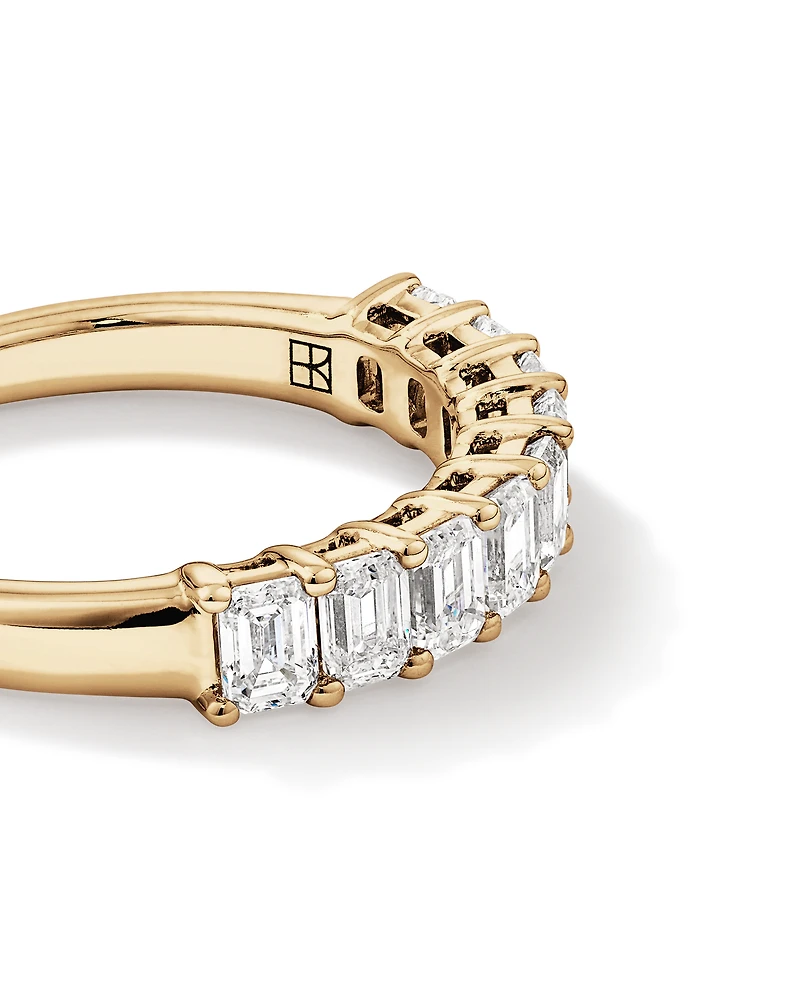 1.17 Carat TW Emerald Cut Laboratory-Grown Diamond Wedding Band in 14kt Yellow Gold