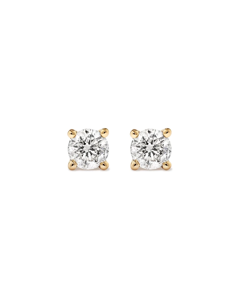 0.25 Carat TW Diamond Solitaire Stud Earrings in 18kt Yellow Gold