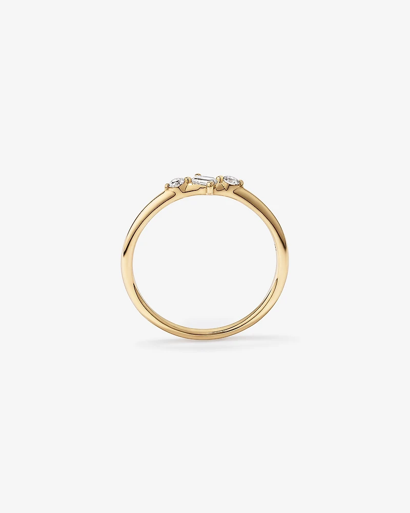 Carat TW Laboratory-Grown Diamond Stacker Ring 10kt Yellow Gold
