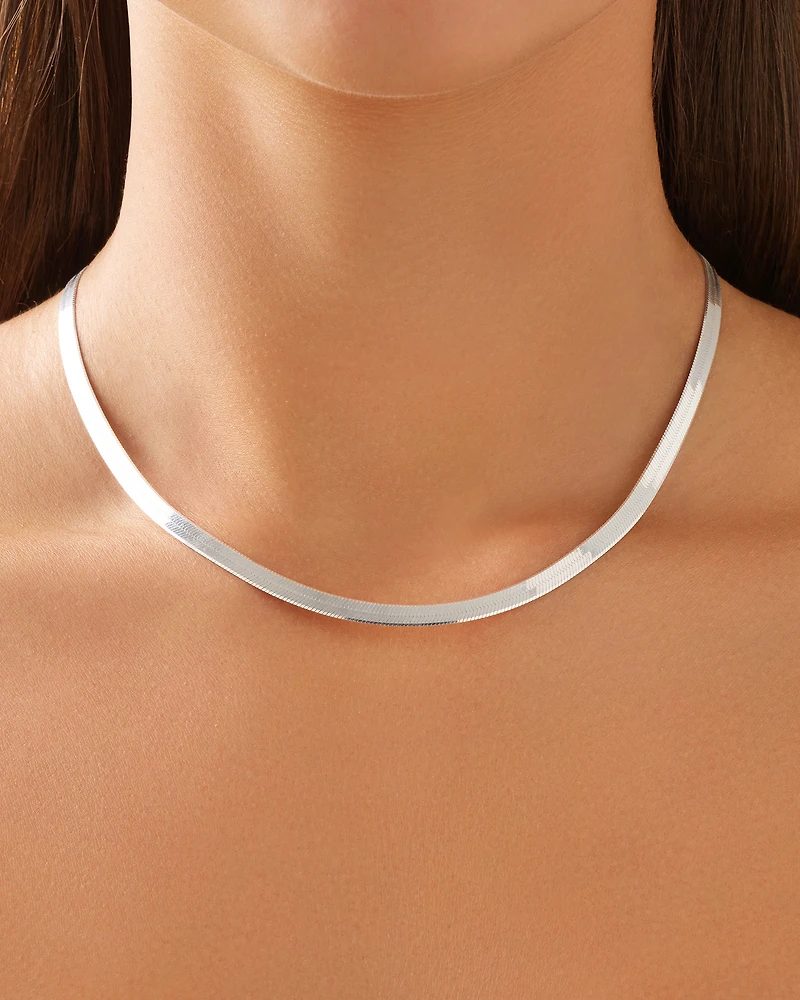 Chaîne serpentine de 45 cm en argent sterling, largeur de 4,5 à 5 mm