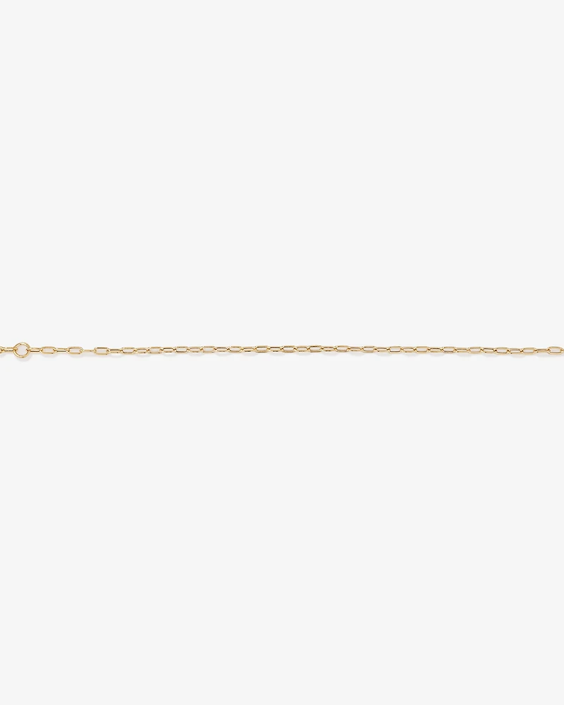 Bracelet trombone en or jaune 10 K de 19 cm, largeur de 2 à 2,5 mm