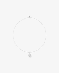 Lume Lab Oval Pendant with 1.00 Carat TW of Laboratory-Grown Diamond in 10kt White Gold