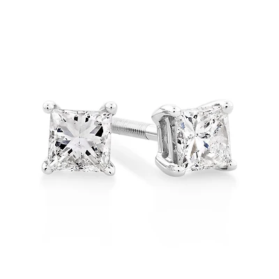 Certified Stud Earrings with 0.46 Carat TW of Diamonds in 14kt White Gold