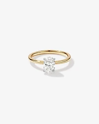 1.00 Carat TW Oval Canadian Diamond Solitaire in 18kt Yellow & White Gold