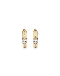 0.50 Carat TW of Laboratory-Grown Pear Cut Diamond Huggie Earrings in 10kt Yellow Gold