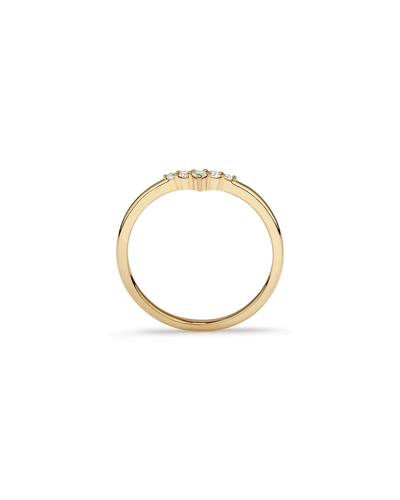 Diamond Chevron Wedding Band in 14kt Yellow Gold