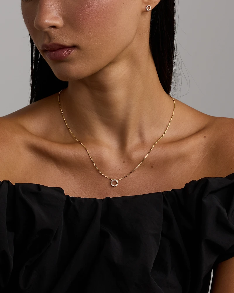 Ensemble cercle en vermeil 18 ct avec zirconiums cubiques