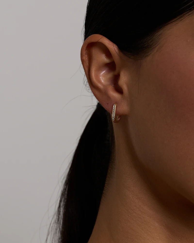 Huggies with 0.22 Carat TW of Diamonds in 10kt Yellow Gold