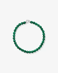 21cm Malachite Bead Bracelet in Sterling Silver