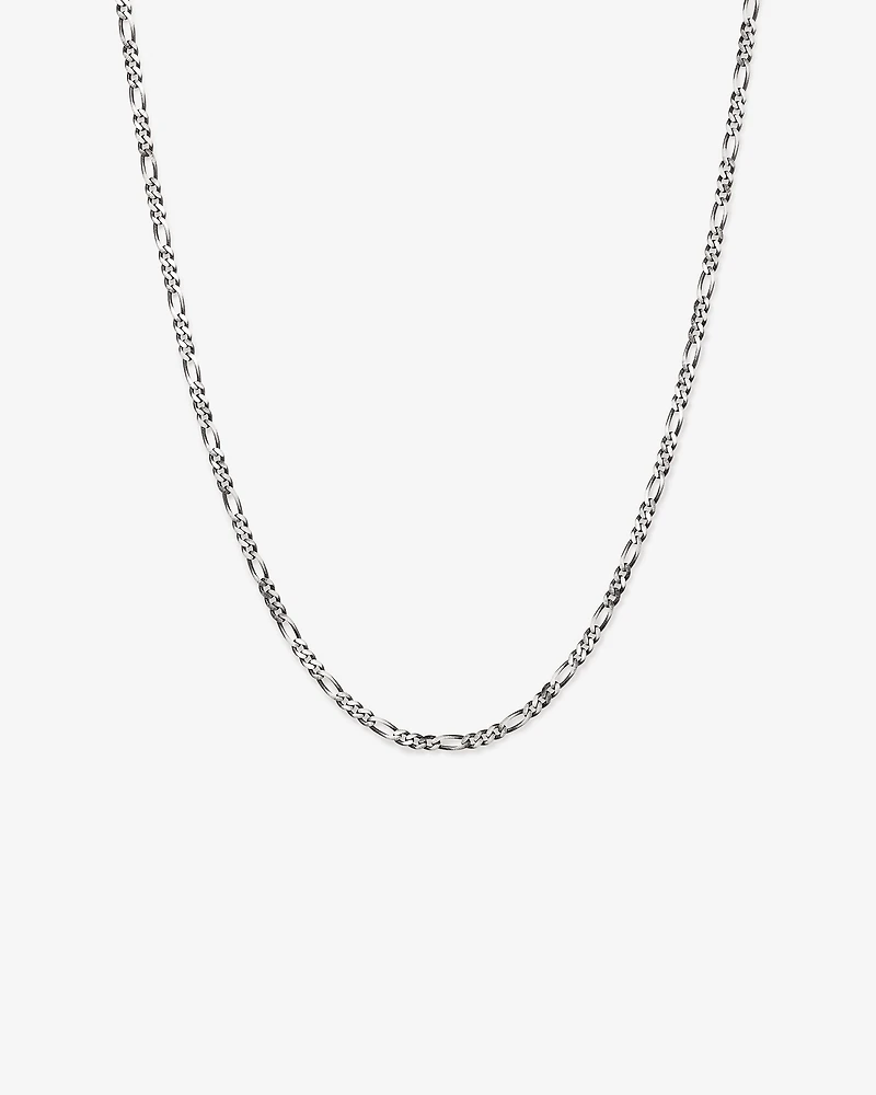60cm (24") Oxidised Figaro Chain in Sterling Silver