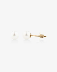 Stud Earrings with 5mm Round Cultured Freshwater Pearl in 10kt Yellow Gold