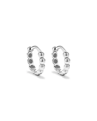 10.5mm Small Beaded Huggie Earrings in Sterling Silver