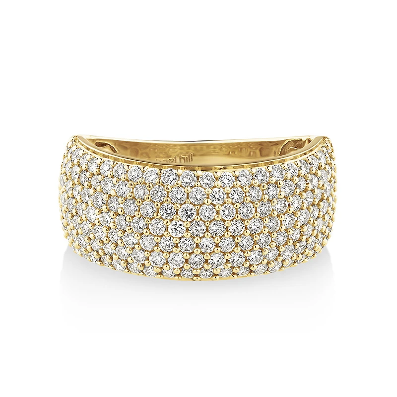 Pave Ring with 1.50 Carat TW of Diamonds in 10kt Yellow Gold