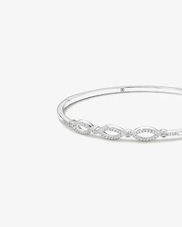 Triple Open Marquise Cubic Zirconia Bangle in Sterling Silver