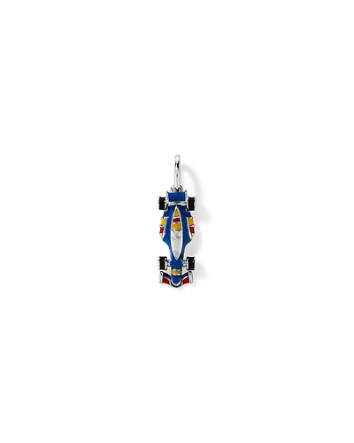 Navy Racing Car Pendant in Sterling Silver