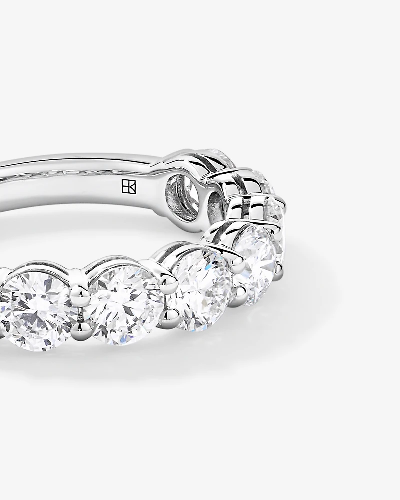 Alliance en or blanc 14 carats sertie d'un diamant rond brillant de 2,74 carats, cultivé laboratoire