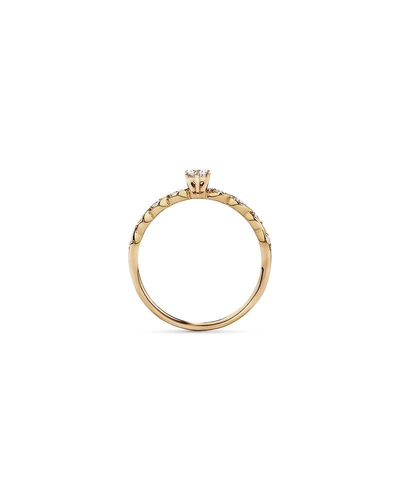 0.17TW Round Brilliant Laboratory-Grown Diamond Promise Ring 10kt Gold