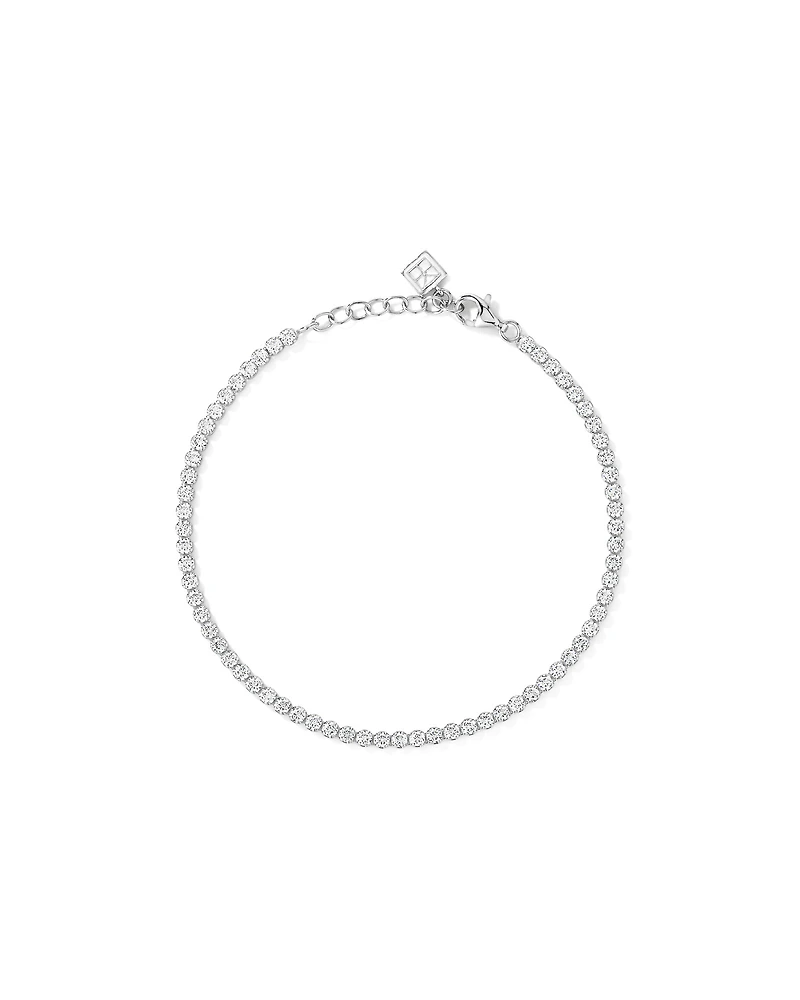 19cm (7.4") Mini Round Tennis Bracelet with Cubic Zirconia in Sterling Silver