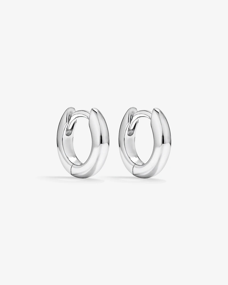 11mm Huggie Earrings in Sterling Silver