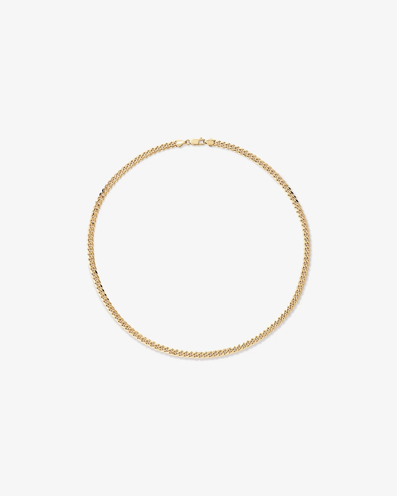 55cm (22") 5.1mm Width Solid Concave Bevelled Curb Chain in 10kt Yellow Gold