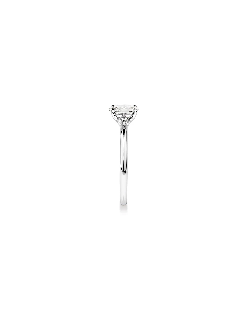 Carat TW Oval Laboratory-Grown Diamond Solitaire Engagement Ring 14kt White Gold