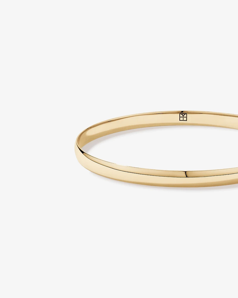 65mm (2.5") 4.7mm Width Solid Round Bangle in 10kt Yellow Gold