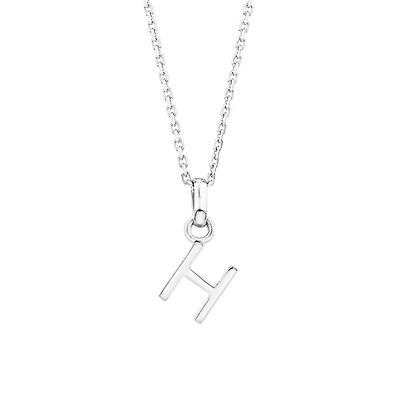 "H" Initial Pendant in Sterling Silver