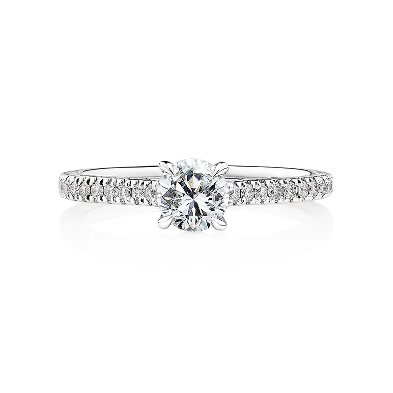 Engagement Ring with 0.78 Carat TW of Diamonds in 14kt White Gold