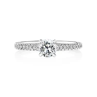 Engagement Ring with 0.78 Carat TW of Diamonds in 14kt White Gold