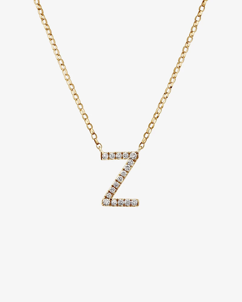 "Z" Initial Necklace with 0.10 Carat TW of Diamonds in 10kt Yellow Gold