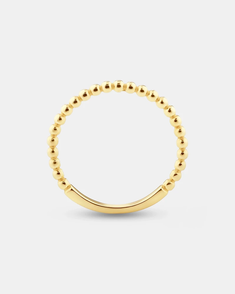 Bague perlée à superposer en or jaune 10 K