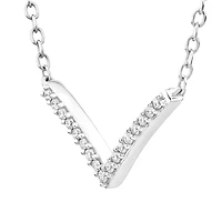 Chevron Necklace with 0.05 Carat TW Diamonds in Sterling Silver