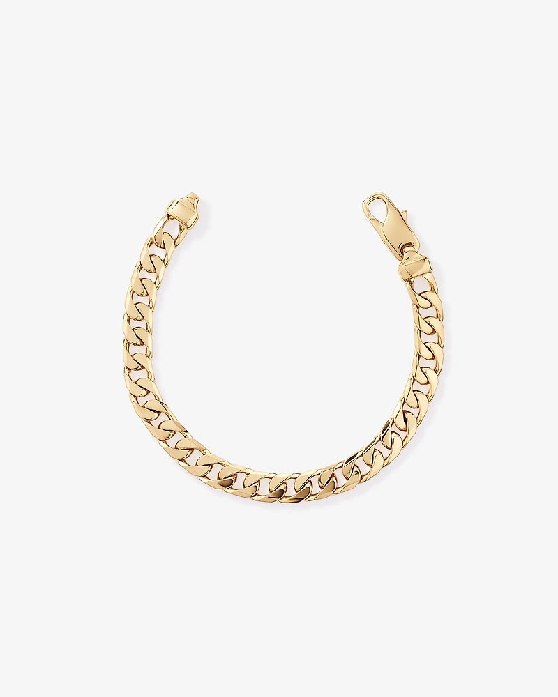 21cm (9") 8mm Curb Bracelet in 18kt Vermeil