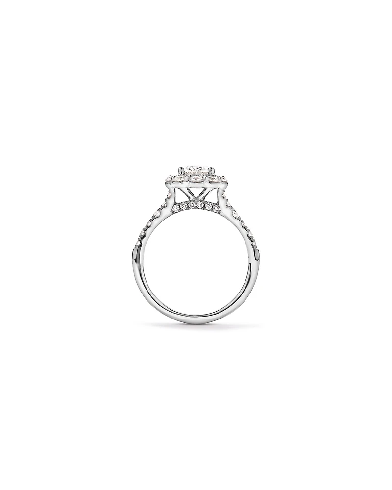 2.15 Carat TW Oval Halo Laboratory-Grown Diamond Ring 14kt Gold
