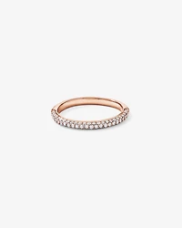 Alliance en or rose 14 carats sertie de diamants taille brillant rond pavé (poids total 0,40 carat)