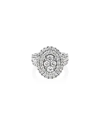 Oval Cluster Ring with 2.50 Carat TW of Diamonds in 14kt White Gold